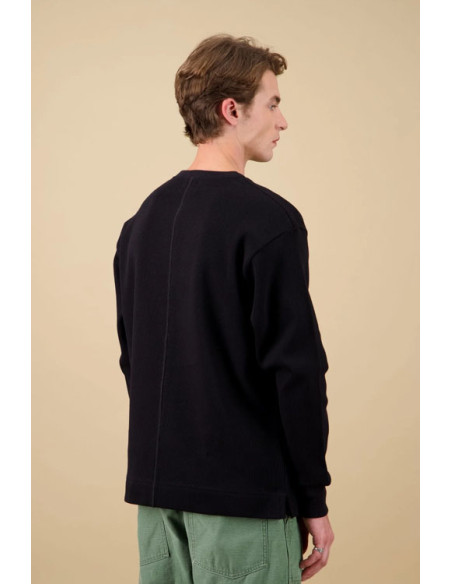 Vahé Fine-Knit Pullover Black - Nitto Kitwear Inc.