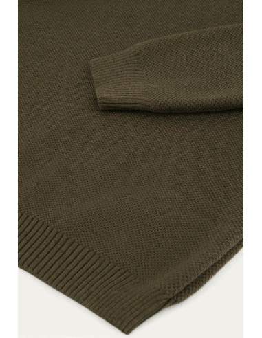 Youri Trucker-Neck Merino Wool Pullover Khaki -...