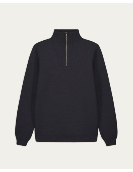 Truckerpullover Youri Merinowolle Anthrazit – Nitto Knitwear Inc.