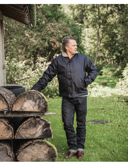 Blouson de pont USN 1944 N1 Deck Jacket Elephant Skin Asphalt - Pike Brothers