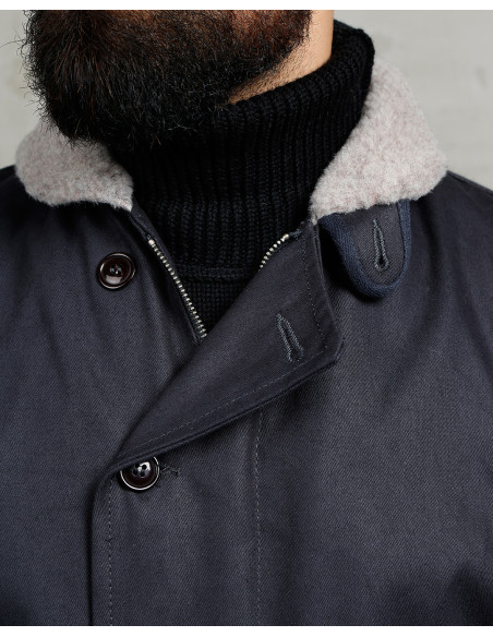 Blouson de pont USN 1944 N1 Deck Jacket Elephant Skin Asphalt - Pike Brothers