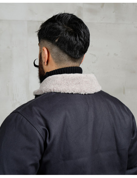 Blouson de pont USN 1944 N1 Deck Jacket Elephant Skin Asphalt - Pike Brothers