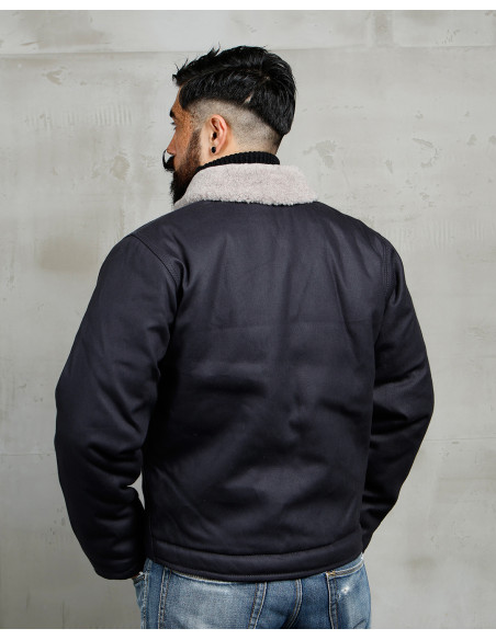 Blouson de pont USN 1944 N1 Deck Jacket Elephant Skin Asphalt - Pike Brothers