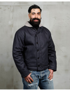 USN 1944 N1 Deck Jacket Elephant Skin Asphalt - Pike...