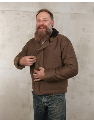 USN 1944 N1 Deck Jacket Waxed Khaki Pike Brothers