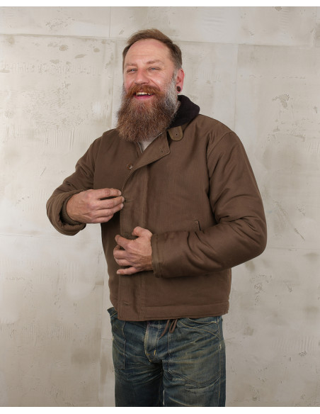 USN 1944 N1 Deck Jacket Waxed Khaki Pike Brothers
