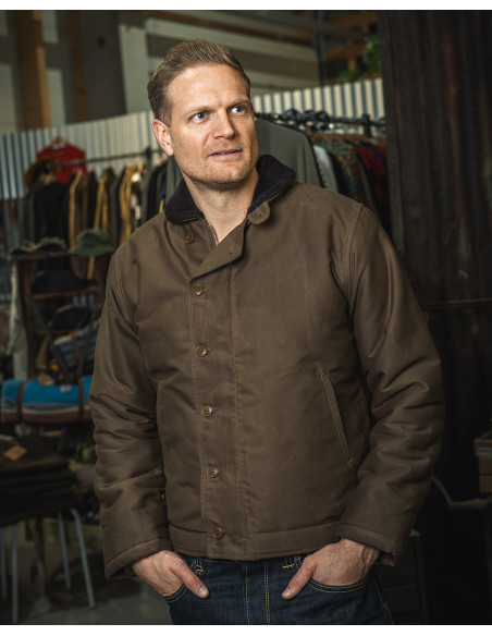 Dekjas USN 1944 N1 Deck Jacket waxed khaki Pike Brothers