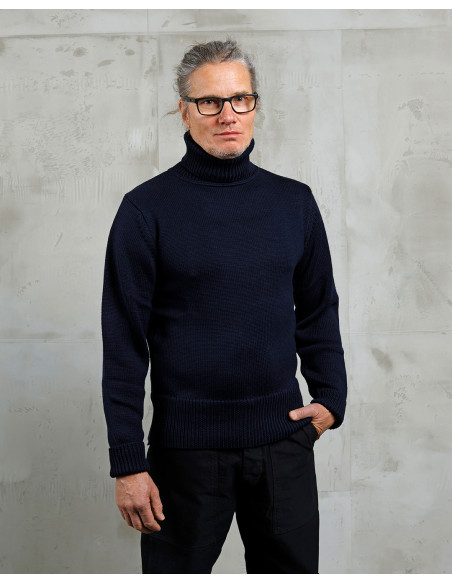 Dark navy turtleneck sweater - 1923 Turtle Neck Dark Navy Pike Brothers