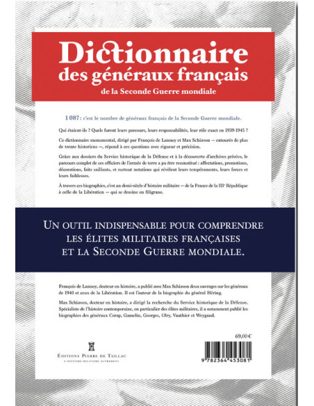 Dictionary of French Generals of the Second World War