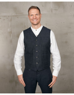 1937 Roamer Vest Owen Blue - Pike Brothers