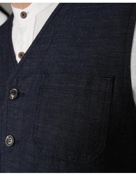 Weste 1937 Roamer Vest Owen Blue - Pike Brothers