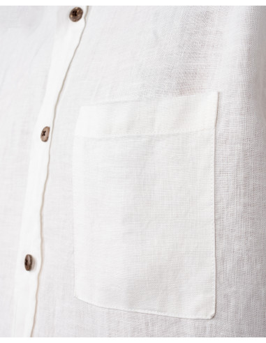 Mandarin Collar Shirt 100% Cotton White - 1923...