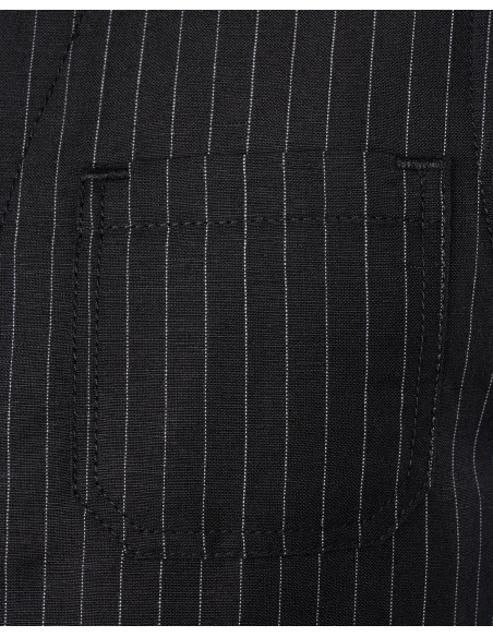 Schwarze Weste Wolle/Leinen mit grauen Streifen - 1937 Roamer Vest Chicago black Pike Brothers