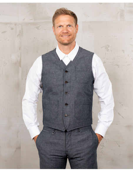 Gilet 1937 Roamer Vest smoke grey - Pike Brothers