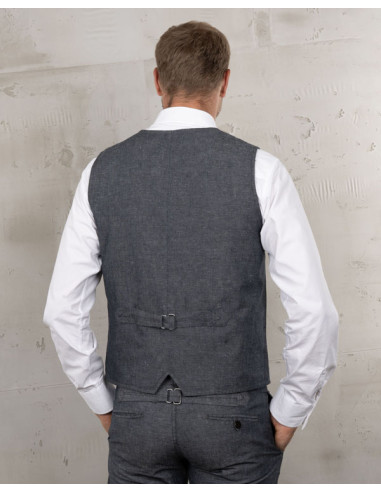 Gilet coton lin gris 1905 Hauler Vest smoke...