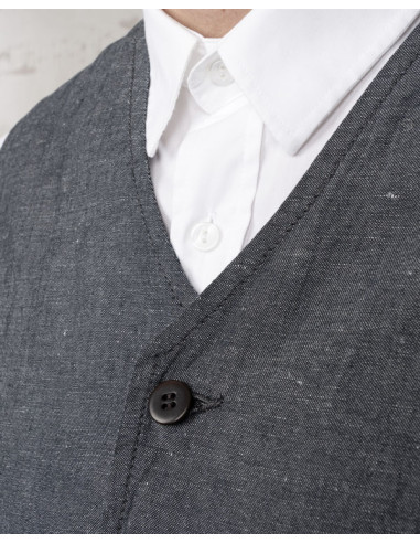 Gilet coton lin gris 1905 Hauler Vest smoke...