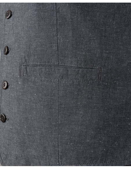 Gilet coton lin gris 1905 Hauler Vest smoke grey - Pike Brothers