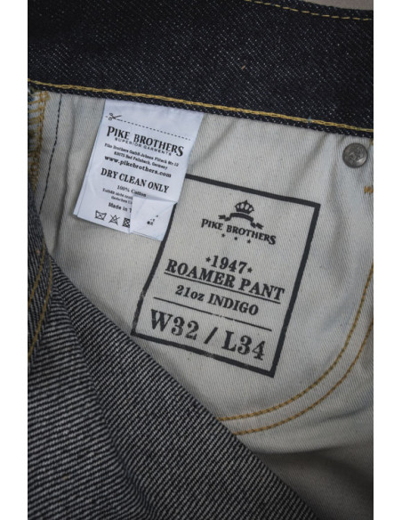 Japanese Selvedge Denim Jean - 1947 Roamer Pant 21oz indigo - Pike Brothers