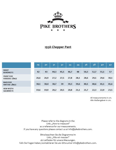 Jean Selvedge 1958 Chopper Pant 15oz indigo - Pike Brothers