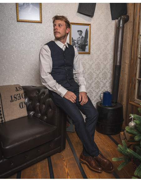 Pantalon 1947 Harvester Trousers Owen Blue - Pike Brothers