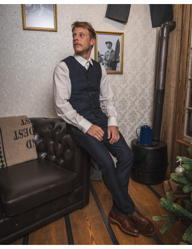 1937 Roamer Vest Owen Blue - Pike Brothers