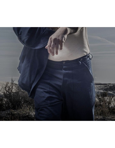 PANTALON CARGO HBT INDIGO - Fleurs de Bagne