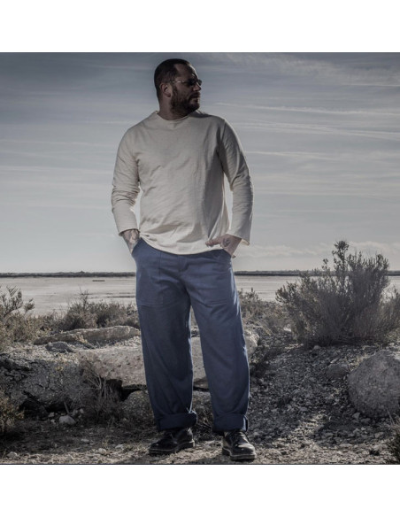 PANTALON CARGO HBT INDIGO - Fleurs de Bagne