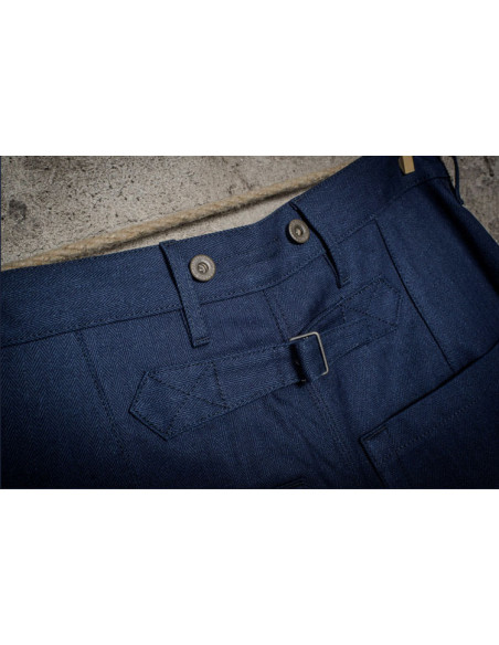 PANTALON CARGO HBT INDIGO - Fleurs de Bagne