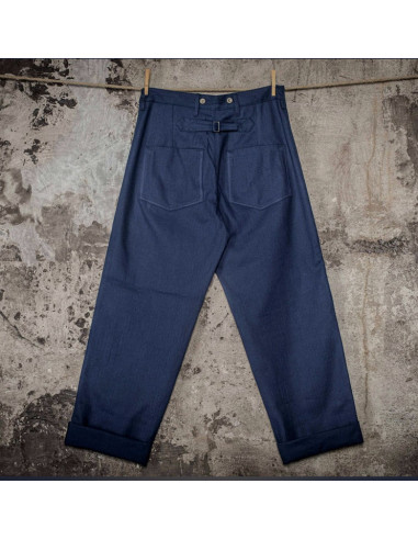 PANTALON CARGO HBT INDIGO - Fleurs de Bagne