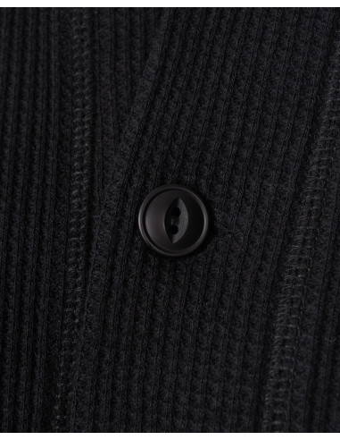 BLACK WAFFLE HENLEY T-SHIRT - 1936 WAFFLE SHIRT...