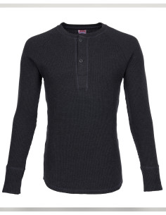 T-SHIRT HENLEY gaufré GRIS METAL- 1936 WAFFLE SHIRT IRON... 2