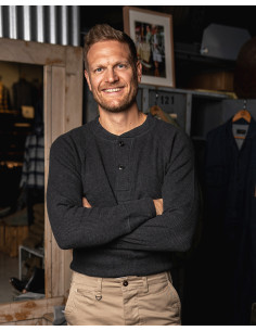 T-SHIRT HENLEY gaufré GRIS METAL- 1936 WAFFLE SHIRT IRON...