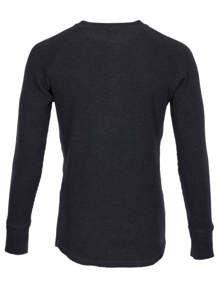 IRON GREY WAFFLE HENLEY T-SHIRT - 1936 WAFFLE SHIRT IRON GREY - PIKE BROTHERS