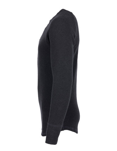 T-SHIRT HENLEY gaufré GRIS METAL- 1936 WAFFLE...