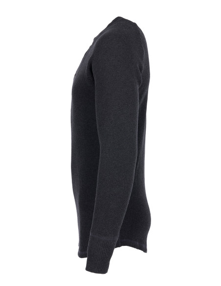 T-SHIRT HENLEY gaufré GRIS METAL- 1936 WAFFLE SHIRT IRON GREY - PIKE BROTHERS