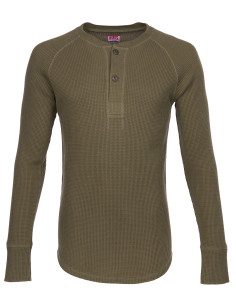 T-Shirt Henley Waffle OD - 1936 Waffle Shirt Army Pike... 2