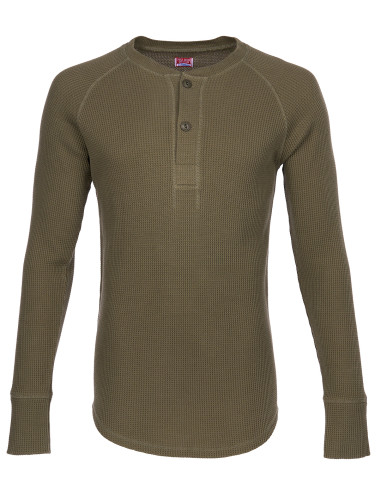 T-Shirt Henley Waffle OD - 1936 Waffle Shirt...
