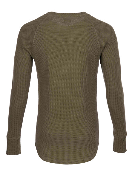 T-Shirt Henley Waffle OD - 1936 Waffle Shirt Army Pike Brothers