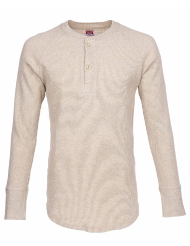 T-Shirt Henley Gaufré Ecru - 1936 Waffle Shirt...