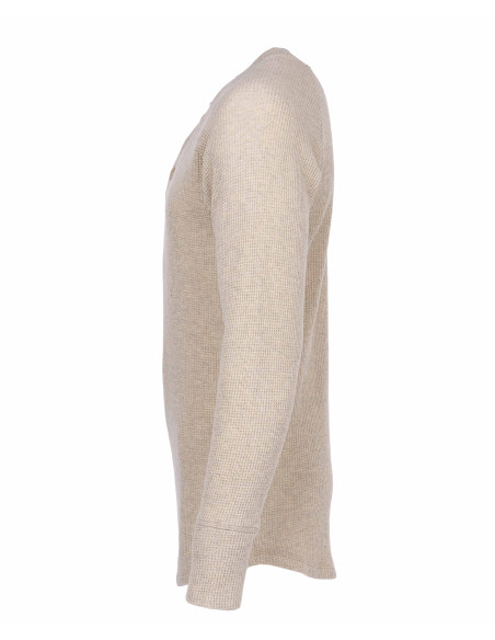 T-Shirt Henley Waffle Ecru - 1936 Waffle Shirt Natural Pike Brothers