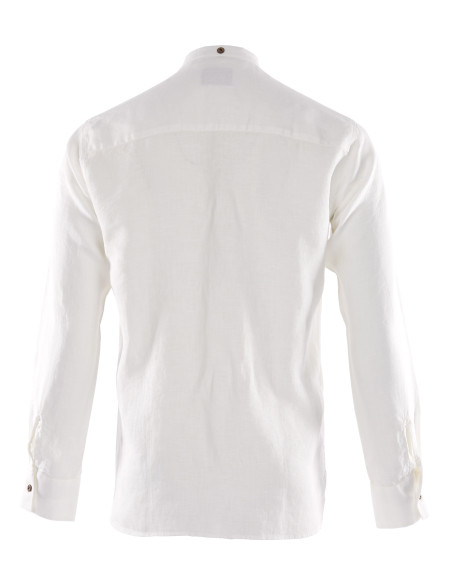 Weißes Leinenhemd mit Stehkragen 100 % Leinen – 1923 Buccanoy Shirt linen ecru Pike Brothers