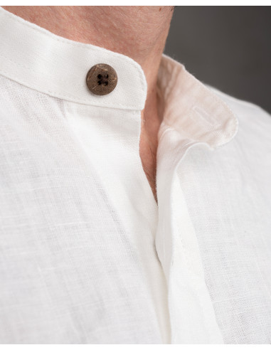 Chemise col mao 100% lin blanche - 1923...
