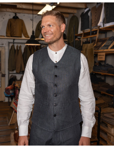 Chemise col mao 100% lin blanche - 1923...