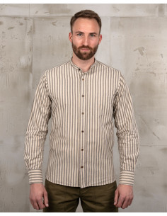 Chemise col mao 100% coton grise - 1923 Buccanoy Shirt...