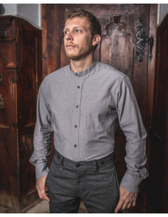 Chemise col mao 100% coton - 1923 Buccanoy Shirt Stone...