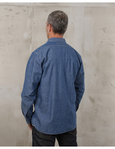 Hemd 1940 USN Chambray Shirt Harbor Blue - Pike...