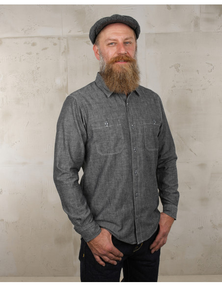 1940 USN Chambray Shirt Harbor Grey - Pike Brothers