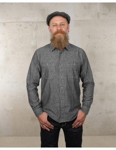 Hemd 1940 USN Chambray Shirt Harbor Grey - Pike Brothers