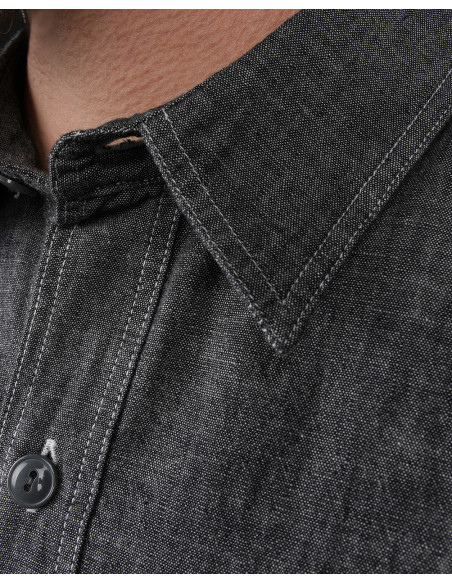 Hemd 1940 USN Chambray Shirt Harbor Grey - Pike Brothers