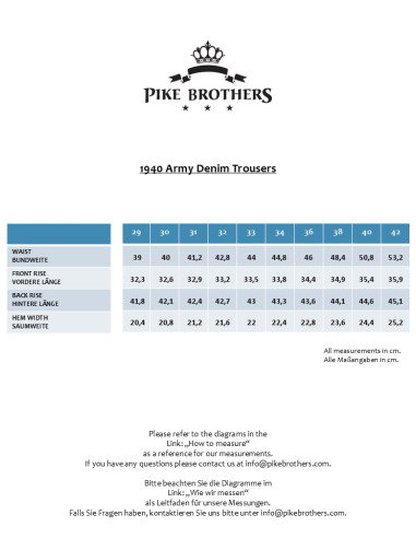 Pantalon 1940 Army Denim Trousers indigo 9 oz –...